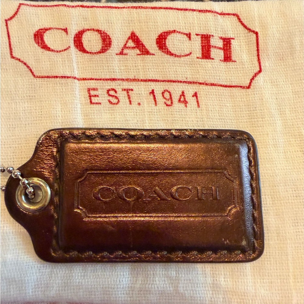 Coach Bronze Leather Hang Tag